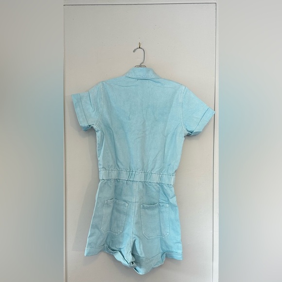 Show Me Your Mumu Cannon Denim Romper Light Blue 100% Cotton Size Small - Picture 5 of 5